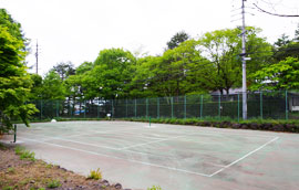 テニスコートの家。